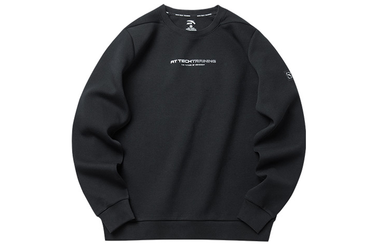 Anta Training Series Knit Pullover Crewneck Sweatshirt Unisex Black 952217702-4
