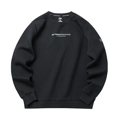 Anta Training Series Knit Pullover Crewneck Sweatshirt Unisex Black 952217702-4