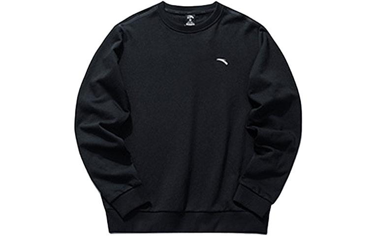 Anta Training Series Knitted Crewneck Sweatshirt Black Small Logo 952037759-2