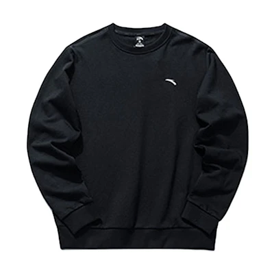Anta Training Series Knitted Crewneck Sweatshirt Black Small Logo 952037759-2