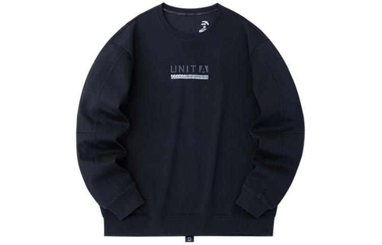 Anta Training Series Letter Crewneck Pullover Sweatshirt Black Men 152337715-4