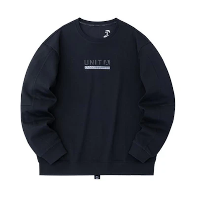 Anta Training Series Letter Crewneck Pullover Sweatshirt Black Men 152337715-4