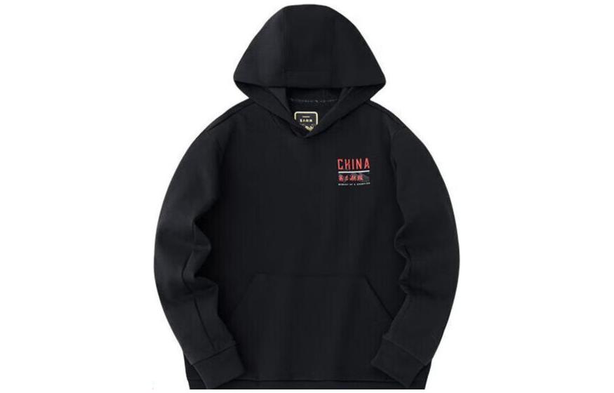 Anta Training Series Letter Graphic Loose Hoodie - Basic Black 152347721-3