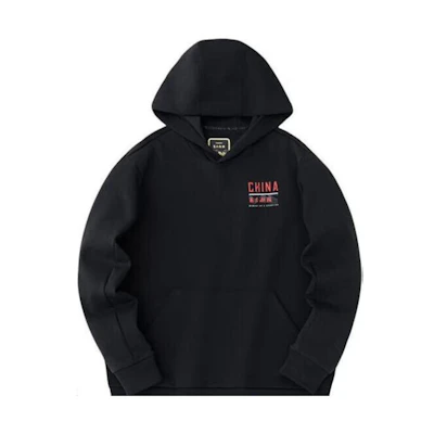 Anta Training Series Letter Graphic Loose Hoodie - Basic Black 152347721-3