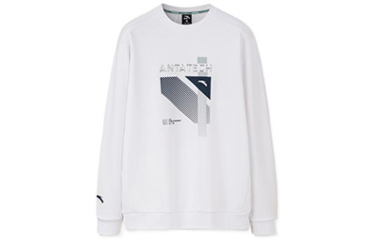 Anta Training Series Letter Graphic Print Pullover Sweatshirt - Pure White 952247710-1