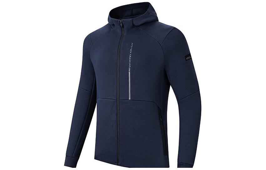 Anta Training Series Letter Hoodie Jacket - Midnight Blue 152417705-2