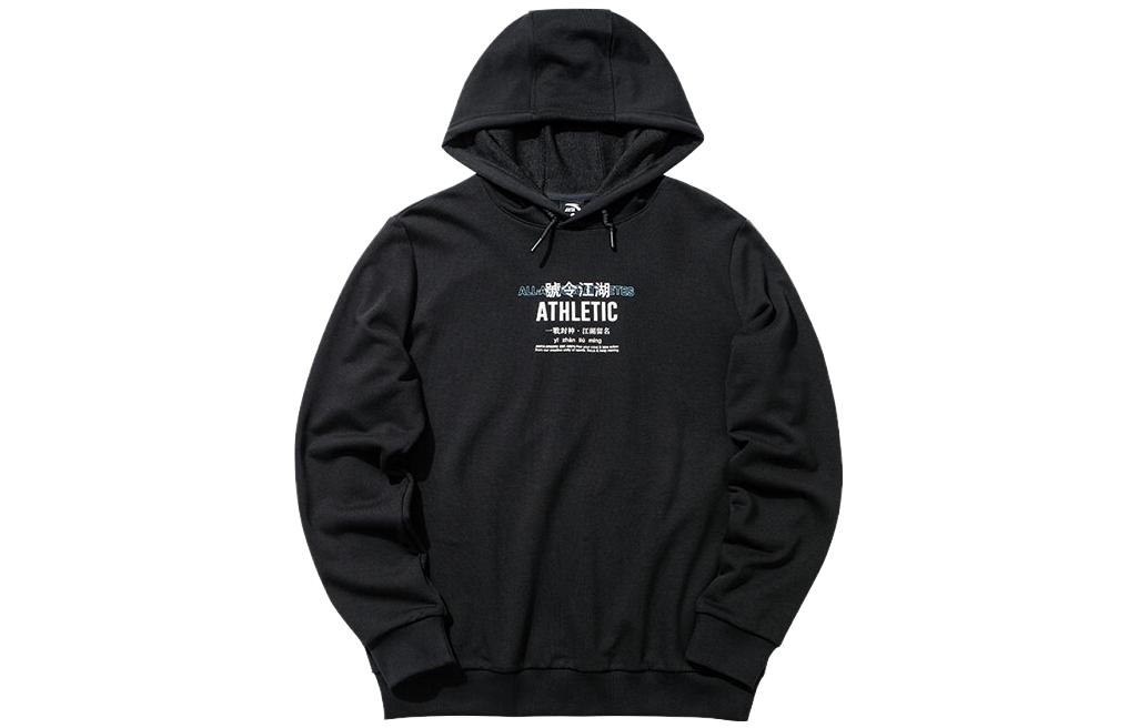 Anta Training Series Letter Hoodie Pullover - Basic Black 952037728-8