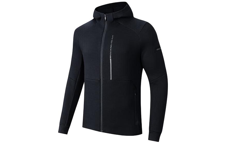 Anta Training Series Letter Hoodie Zipper Jacket Basic Black 152417705-5