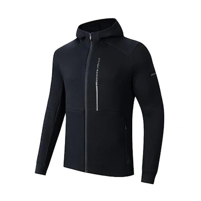 Anta Training Series Letter Hoodie Zipper Jacket Basic Black 152417705-5