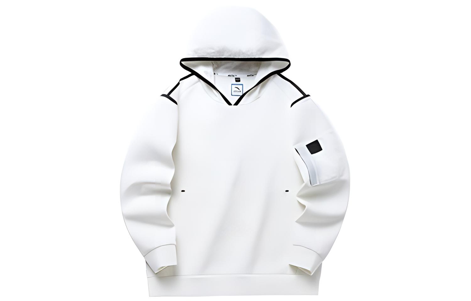 Anta Training Series Letter Logo Hoodie Unisex Pure White 152217763-1