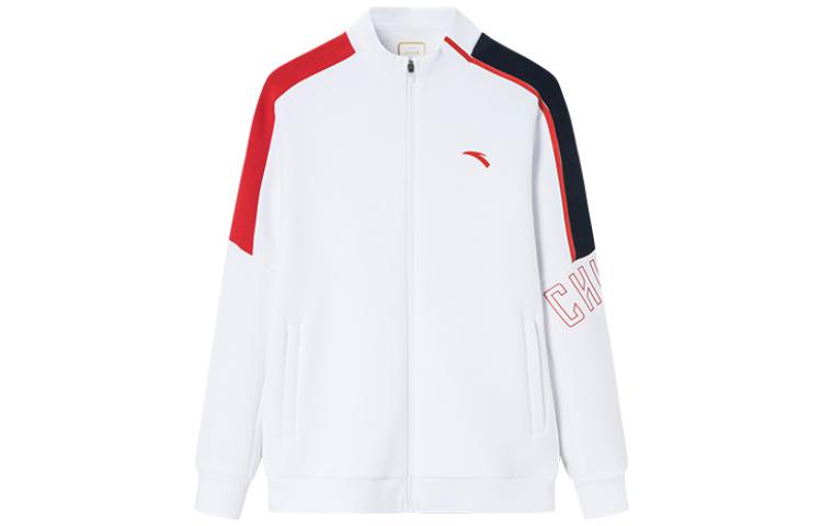 Anta Training Series Letter Patch Zip Jacket Snowflake White 152347717-1