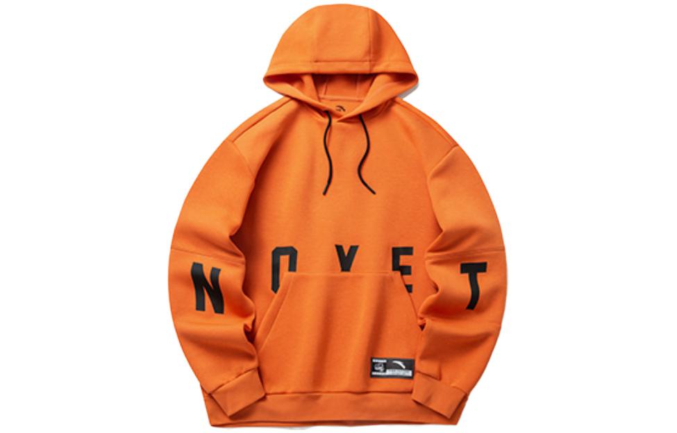 Anta Training Series Letter Print Breathable Unisex Sweatshirt Orange 152217705-4