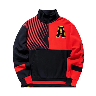 Anta Training Series Letter Print Colorblock Half-Zip Sweatshirt Colorblock 95937728-3