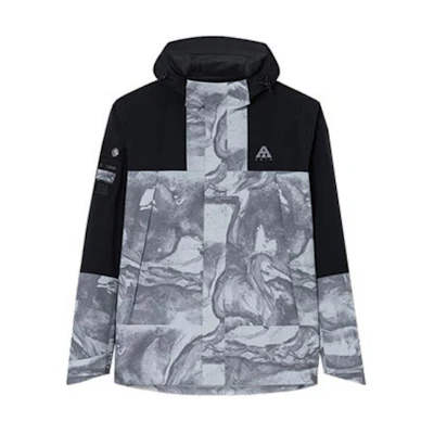 Anta Training Series Letter Print Colorblock Hooded Jacket Sand Grey/Basic Black 952347614-3