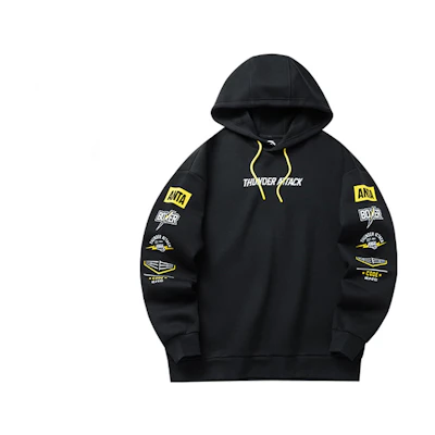 Anta Training Series Letter Print Hoodie Black 952217714-3