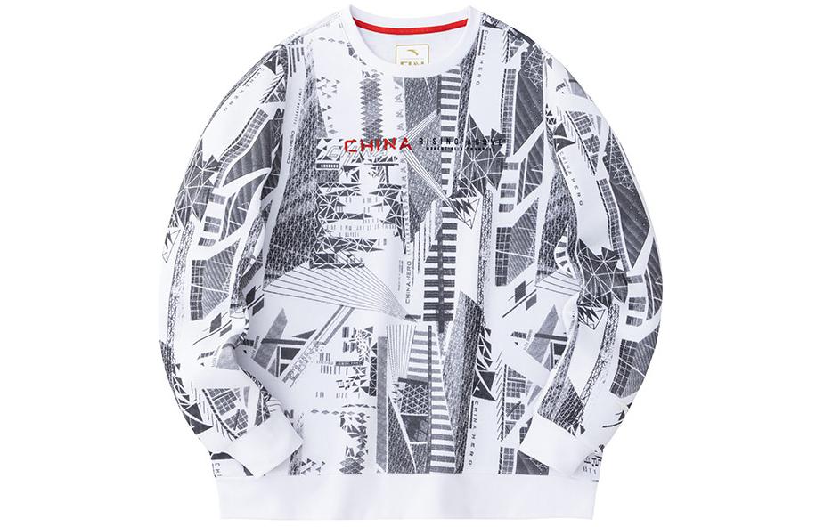 Anta Training Series Letter Printed Crewneck Sweatshirt White/All-over Print 152417717-2