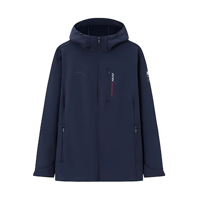 Anta Training Series Letter Zip Hooded Thick Jacket Midnight Blue 152347613-1