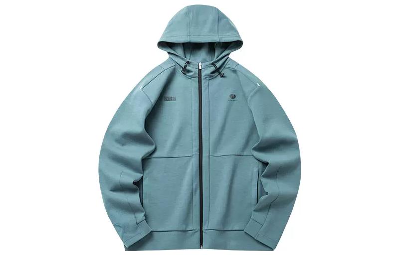 Anta Training Series Light Green Hoodie Jacket with Logo Zip Design 952217710-1
