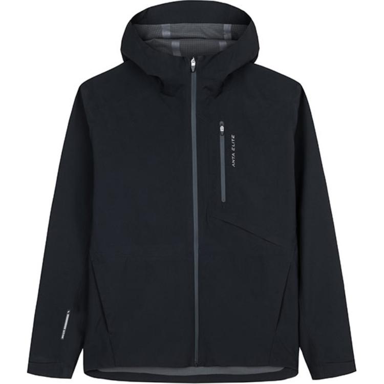 Anta Training Series Lightweight Breathable Black Hooded Jacket 952437604-3