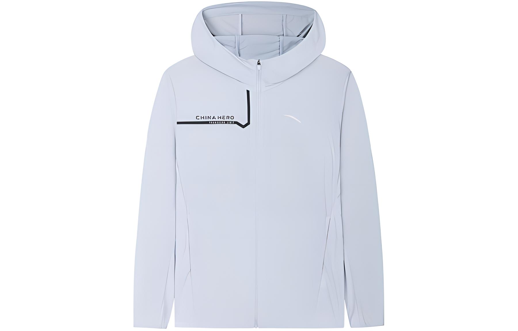 Anta Training Series Lightweight Hooded Jacket Morning Gray Blue 152427608-1