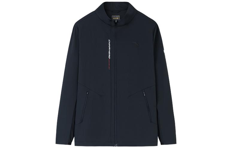 Anta Training Series Lightweight Zip Jacket in Solid Black 152337623-2