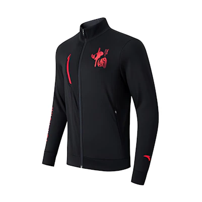 Anta Training Series Logo Casual Sports Knit Jacket Black 152147754-3