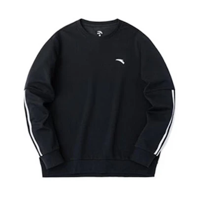 Anta Training Series Logo Crewneck Pullover Sweatshirt Basic Black 152317713-3