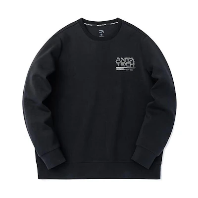 Anta Training Series Logo Print Black Long-Sleeve Sweatshirt 152317725-3