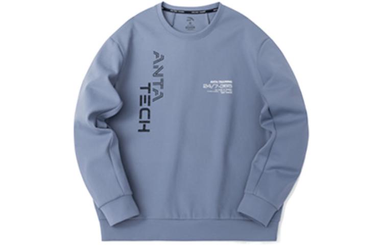 Anta Training Series Logo Print Crewneck Sweatshirt - Jade Blue 952317706-3