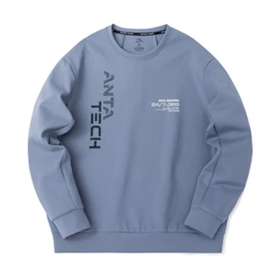 Anta Training Series Logo Print Crewneck Sweatshirt - Jade Blue 952317706-3