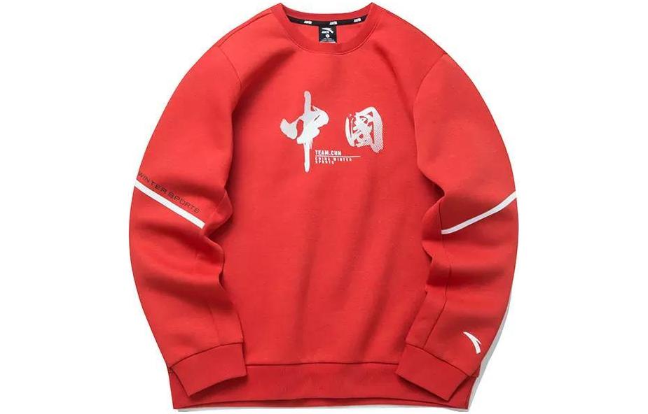 Anta Training Series Logo Print Crewneck Sweatshirt Unisex Classic Red 172147701-2