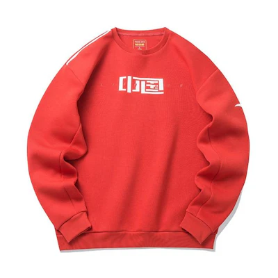 Anta Training Series Logo Print Crewneck Sweatshirt Red () 152217743-2