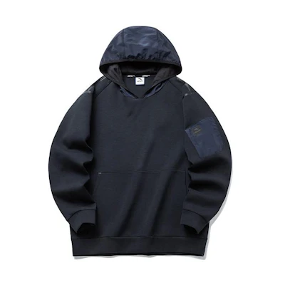 Anta Training Series Logo Print Hoodie Unisex Navy Blue 152217763-2