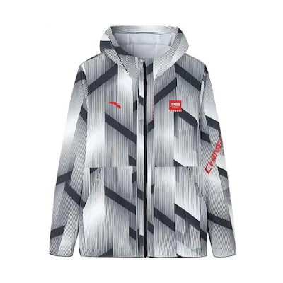 Anta Training Series Logo Print Long Sleeve Casual Jacket - All Over Print 152317607-3