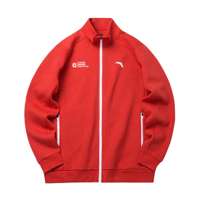 Anta Training Series Logo Print Loose Jacket Red - 152137716-1