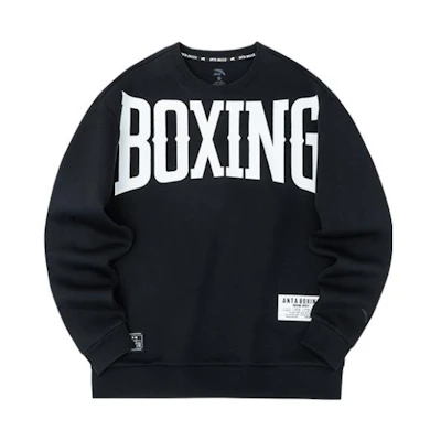 Anta Training Series Logo Print Pullover Sweatshirt Black 152237704-3