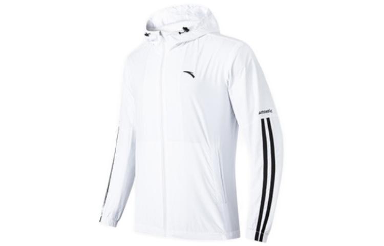 Anta Training Series Logo Print White Hooded Jacket for Men 152217631-1