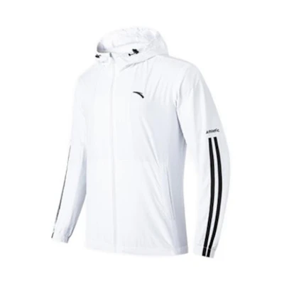 Anta Training Series Logo Print White Hooded Jacket for Men 152217631-1