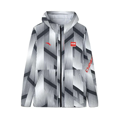 Anta Training Series Logo Print Zip Hoodie Jacket - Multicolor 152237607-3