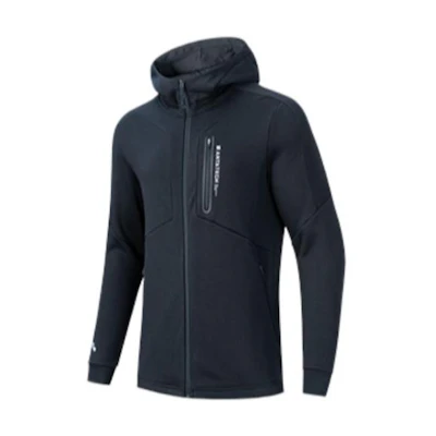 Anta Training Series Logo Print Zip Hoodie Jacket - Basic Black 952247706-3