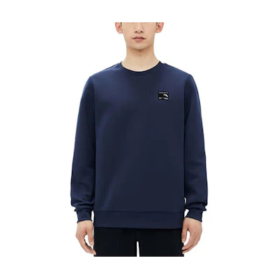 Anta Training Series Logo Printed Pullover Sweatshirt - Midnight Blue 152347742-2