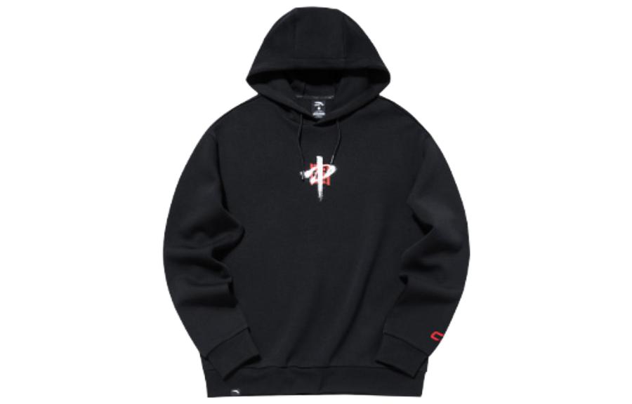 Anta Training Series Logo Pullover Fleece Sweater Basic Black 952137746-2