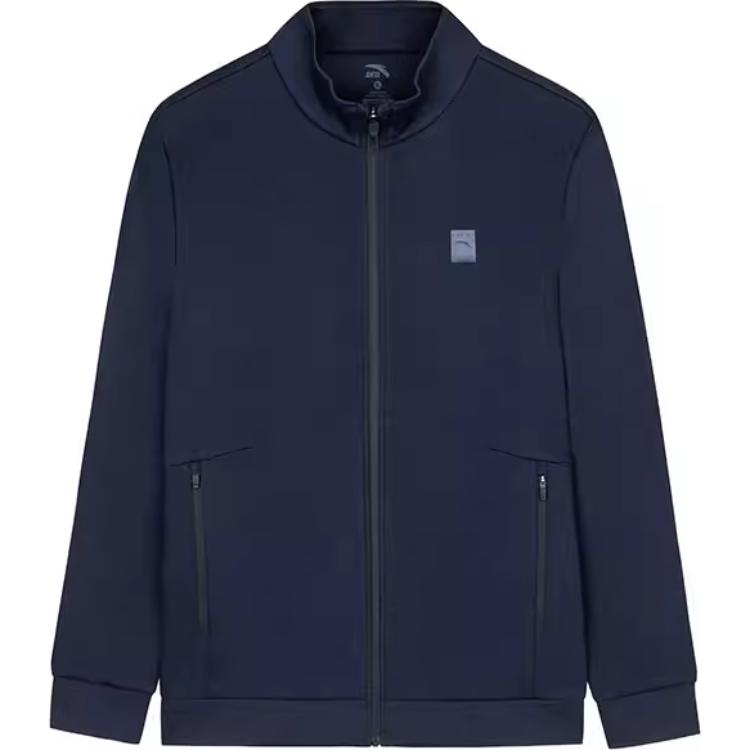 Anta Training Series Logo Zip-Up Jacket Deep Midnight Blue - 152447731-2