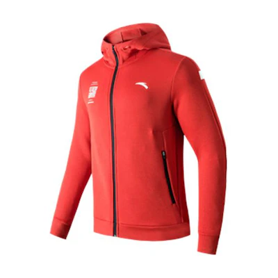 Anta Training Series Logo Zip Hoodie Jacket Unisex Classic Red 152217748-1