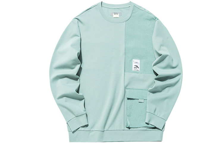 Anta Training Series Loose Fit Casual Green Crewneck Pullover Sweatshirt 152137733-2