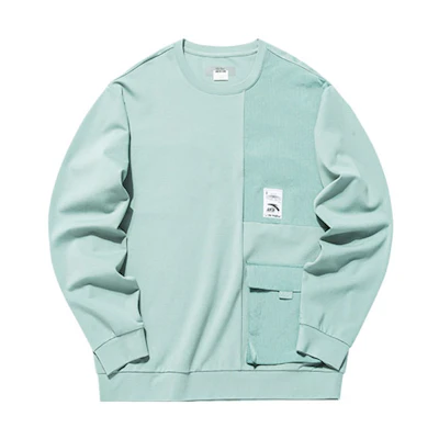 Anta Training Series Loose Fit Casual Green Crewneck Pullover Sweatshirt 152137733-2