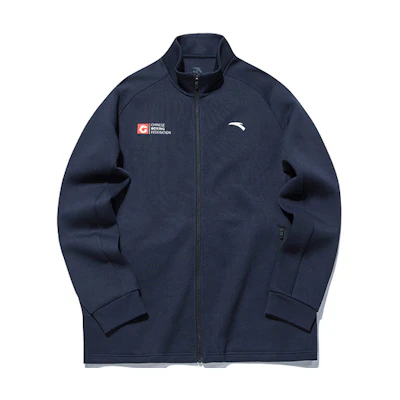 Anta Training Series Loose Fit Logo Print Jacket - Blue 152137716-2