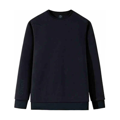 Anta Training Series Men’s Basic Black Crewneck Fleece Sweatshirt Comfortable Fit 952447704-5