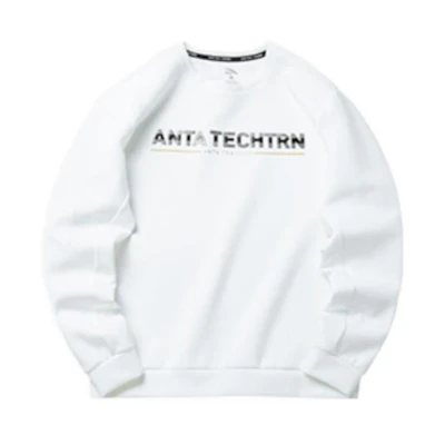 Anta Training Series Mens' Loose Fit Crewneck Sweatshirt Pure White 152217712-1