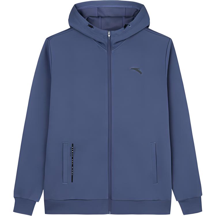 Anta Training Series Muse Blue Logo Hoodie Jacket 952437702-2